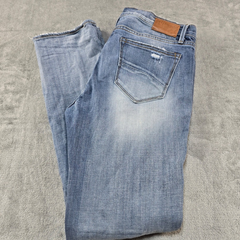 Driftwood Audrey Straight Leg Jeans Womens 30 Blue Distressed Frayed Boho Denim